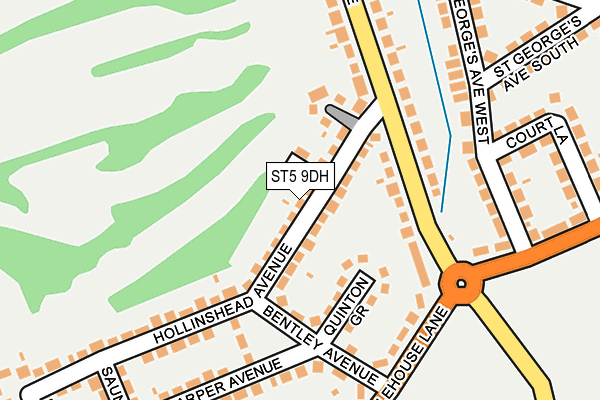 ST5 9DH map - OS OpenMap – Local (Ordnance Survey)