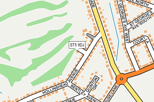 ST5 9DJ map - OS OpenMap – Local (Ordnance Survey)