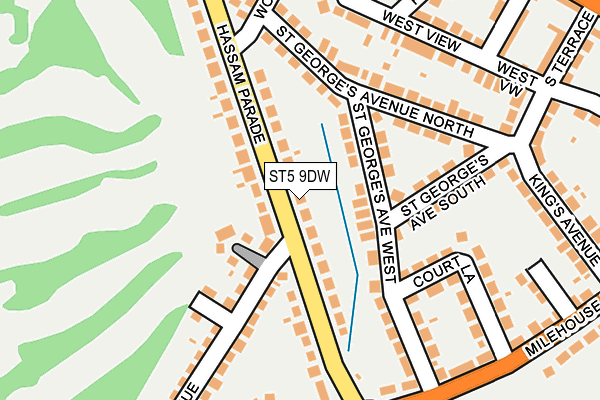 ST5 9DW map - OS OpenMap – Local (Ordnance Survey)