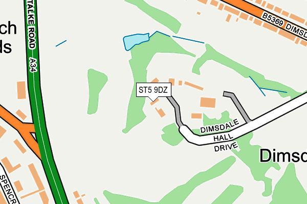ST5 9DZ map - OS OpenMap – Local (Ordnance Survey)