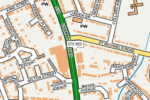 ST5 9ED map - OS OpenMap – Local (Ordnance Survey)