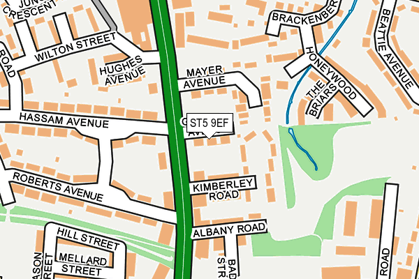 ST5 9EF map - OS OpenMap – Local (Ordnance Survey)