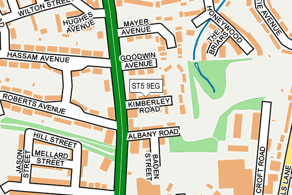 ST5 9EG map - OS OpenMap – Local (Ordnance Survey)
