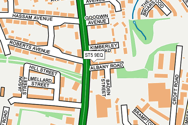 ST5 9EQ map - OS OpenMap – Local (Ordnance Survey)