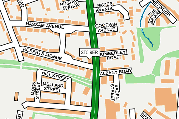ST5 9ER map - OS OpenMap – Local (Ordnance Survey)