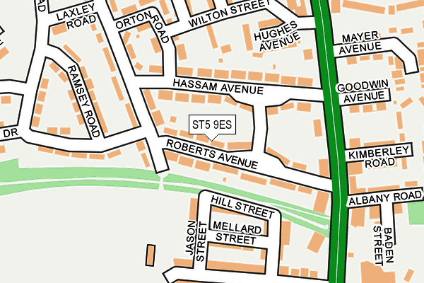 ST5 9ES map - OS OpenMap – Local (Ordnance Survey)
