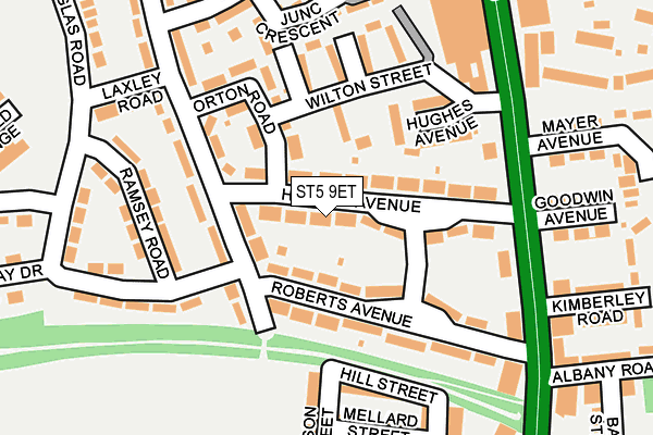ST5 9ET map - OS OpenMap – Local (Ordnance Survey)