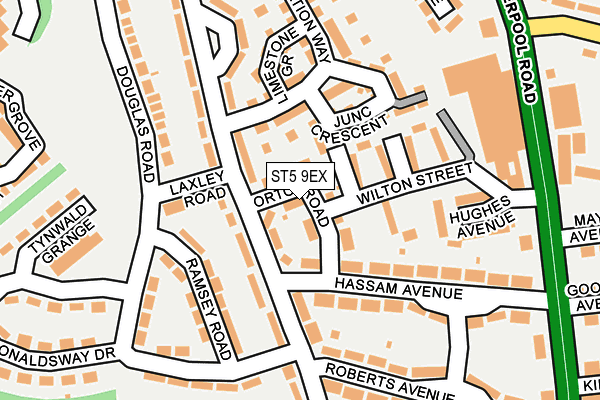 ST5 9EX map - OS OpenMap – Local (Ordnance Survey)