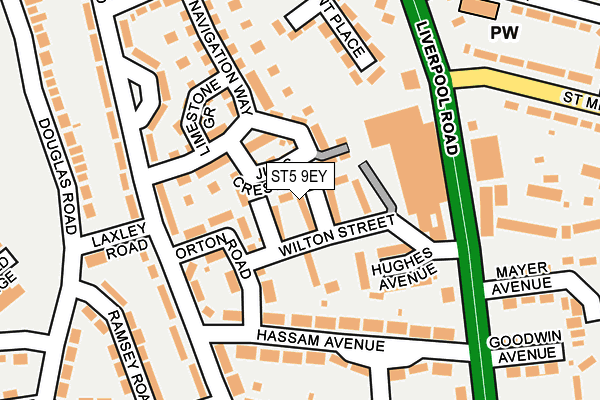 ST5 9EY map - OS OpenMap – Local (Ordnance Survey)