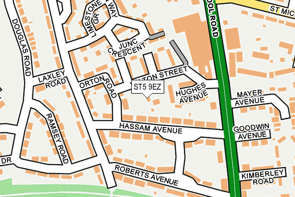 ST5 9EZ map - OS OpenMap – Local (Ordnance Survey)