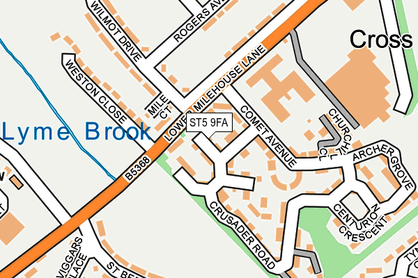 ST5 9FA map - OS OpenMap – Local (Ordnance Survey)