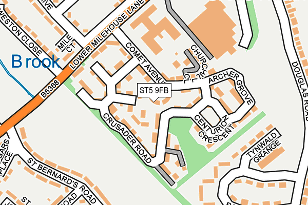 ST5 9FB map - OS OpenMap – Local (Ordnance Survey)