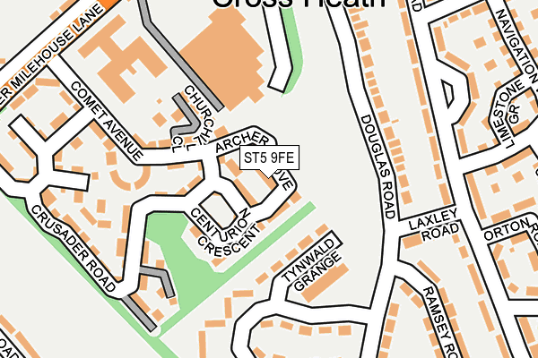 ST5 9FE map - OS OpenMap – Local (Ordnance Survey)