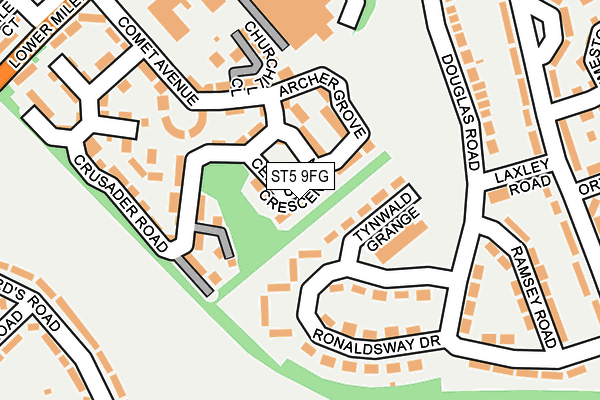 ST5 9FG map - OS OpenMap – Local (Ordnance Survey)