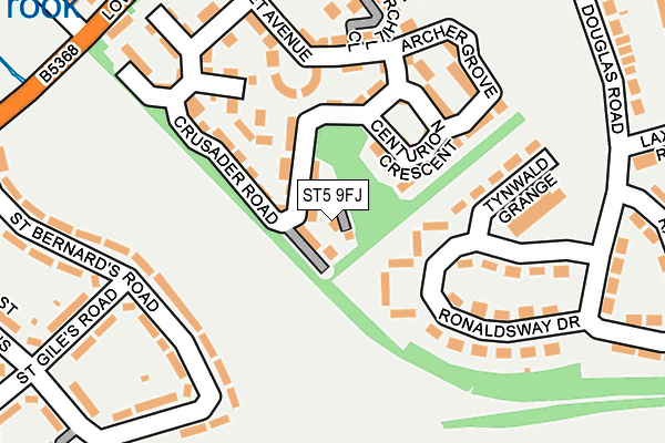 ST5 9FJ map - OS OpenMap – Local (Ordnance Survey)
