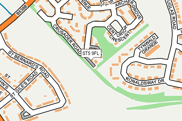ST5 9FL map - OS OpenMap – Local (Ordnance Survey)