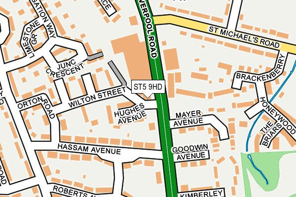 ST5 9HD map - OS OpenMap – Local (Ordnance Survey)