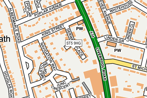 ST5 9HG map - OS OpenMap – Local (Ordnance Survey)