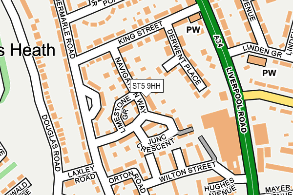 ST5 9HH map - OS OpenMap – Local (Ordnance Survey)