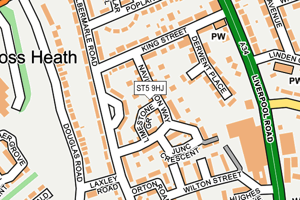 ST5 9HJ map - OS OpenMap – Local (Ordnance Survey)