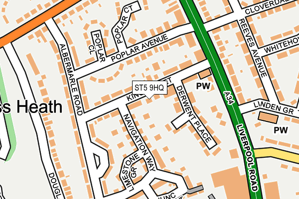 ST5 9HQ map - OS OpenMap – Local (Ordnance Survey)
