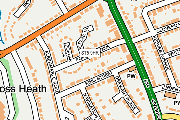 ST5 9HR map - OS OpenMap – Local (Ordnance Survey)