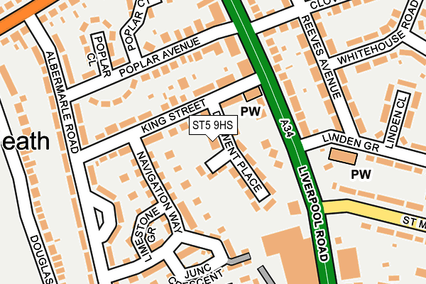 ST5 9HS map - OS OpenMap – Local (Ordnance Survey)