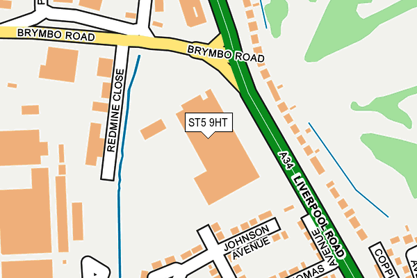 ST5 9HT map - OS OpenMap – Local (Ordnance Survey)