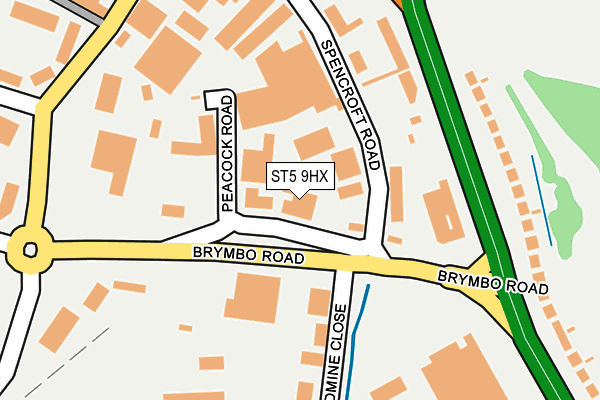 ST5 9HX map - OS OpenMap – Local (Ordnance Survey)