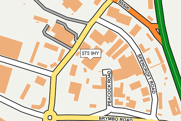 ST5 9HY map - OS OpenMap – Local (Ordnance Survey)