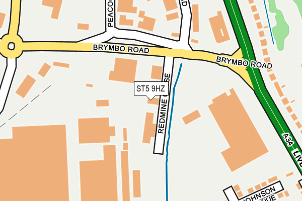 ST5 9HZ map - OS OpenMap – Local (Ordnance Survey)