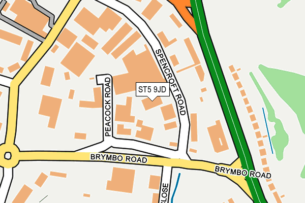 ST5 9JD map - OS OpenMap – Local (Ordnance Survey)
