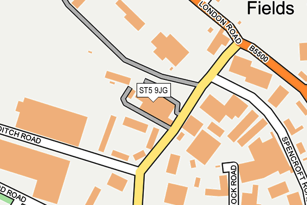 ST5 9JG map - OS OpenMap – Local (Ordnance Survey)
