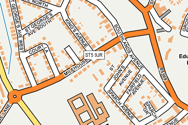 ST5 9JR map - OS OpenMap – Local (Ordnance Survey)