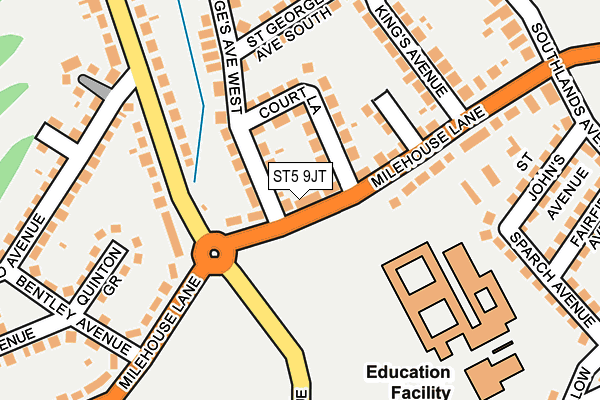 ST5 9JT map - OS OpenMap – Local (Ordnance Survey)