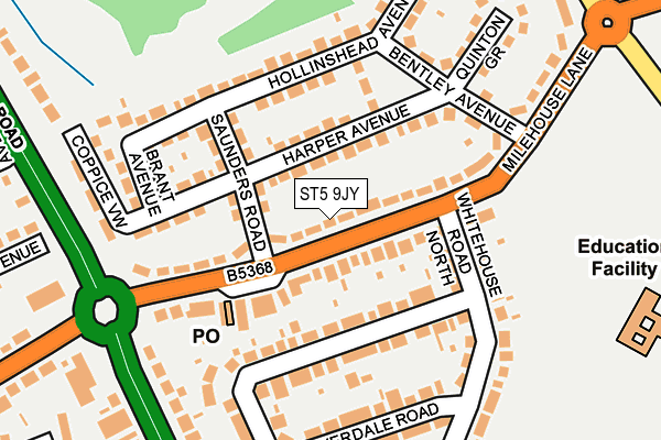 ST5 9JY map - OS OpenMap – Local (Ordnance Survey)