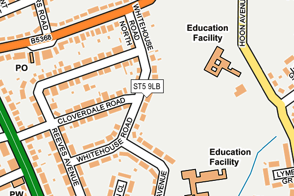 ST5 9LB map - OS OpenMap – Local (Ordnance Survey)