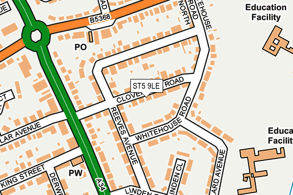 ST5 9LE map - OS OpenMap – Local (Ordnance Survey)
