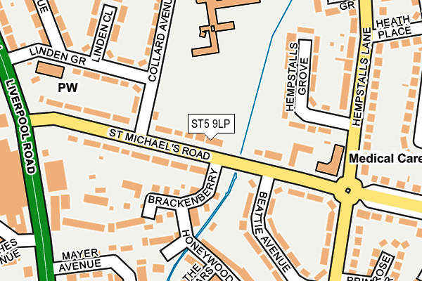 ST5 9LP map - OS OpenMap – Local (Ordnance Survey)