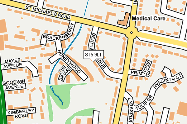 ST5 9LT map - OS OpenMap – Local (Ordnance Survey)