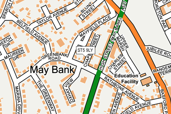 ST5 9LY map - OS OpenMap – Local (Ordnance Survey)