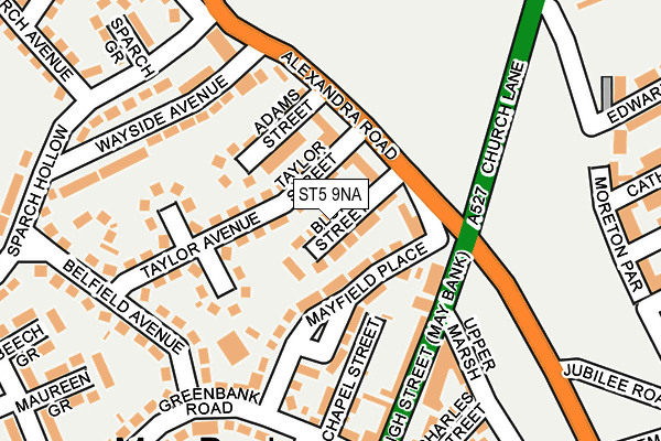 ST5 9NA map - OS OpenMap – Local (Ordnance Survey)