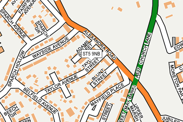 ST5 9NB map - OS OpenMap – Local (Ordnance Survey)