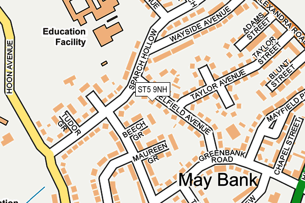 ST5 9NH map - OS OpenMap – Local (Ordnance Survey)