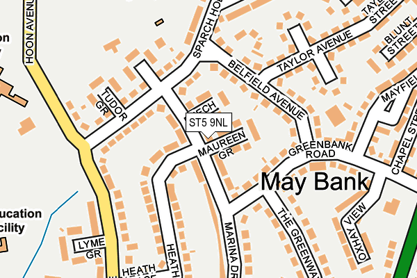 ST5 9NL map - OS OpenMap – Local (Ordnance Survey)