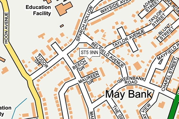 ST5 9NN map - OS OpenMap – Local (Ordnance Survey)