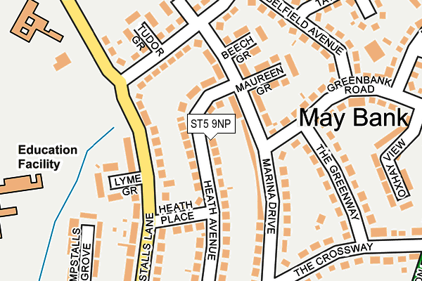 ST5 9NP map - OS OpenMap – Local (Ordnance Survey)