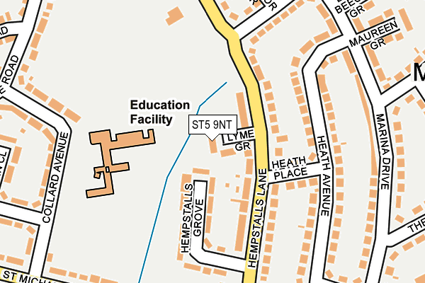 ST5 9NT map - OS OpenMap – Local (Ordnance Survey)