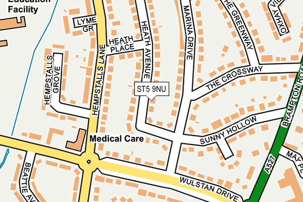 ST5 9NU map - OS OpenMap – Local (Ordnance Survey)