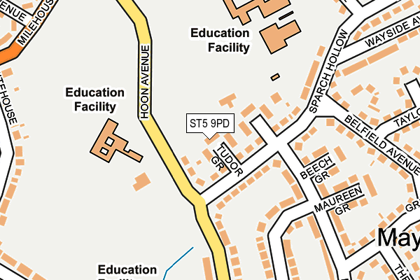 ST5 9PD map - OS OpenMap – Local (Ordnance Survey)